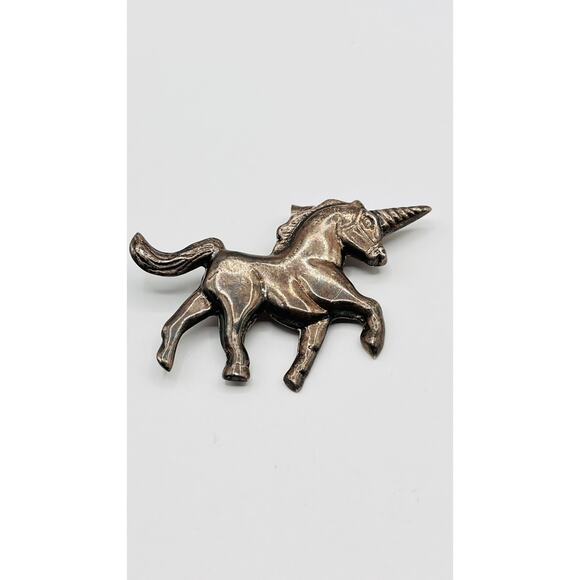 Vintage Sterling Silver 925 Unicorn Pin Brooch Pendant No Stones Not Scrap